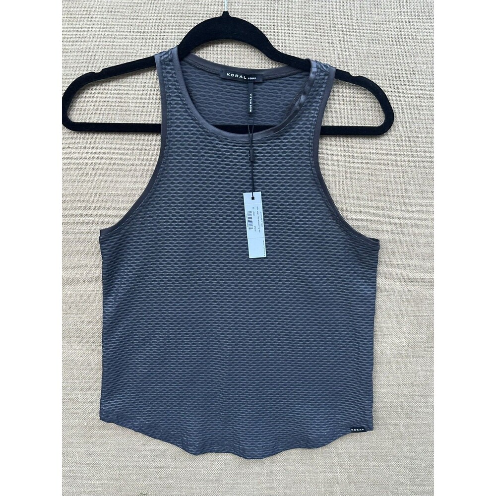 Koral Muscle Netz Tank Top Size XS Mesh Teal Blue Workout Sleeveless Made in USA